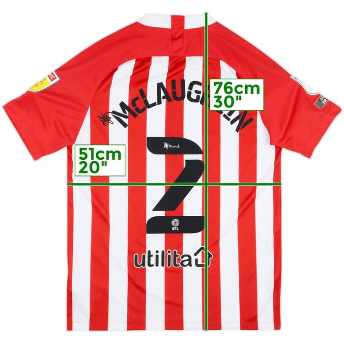 2020-21 Sunderland Match Issue Signed Home Shirt McLaughlin #2