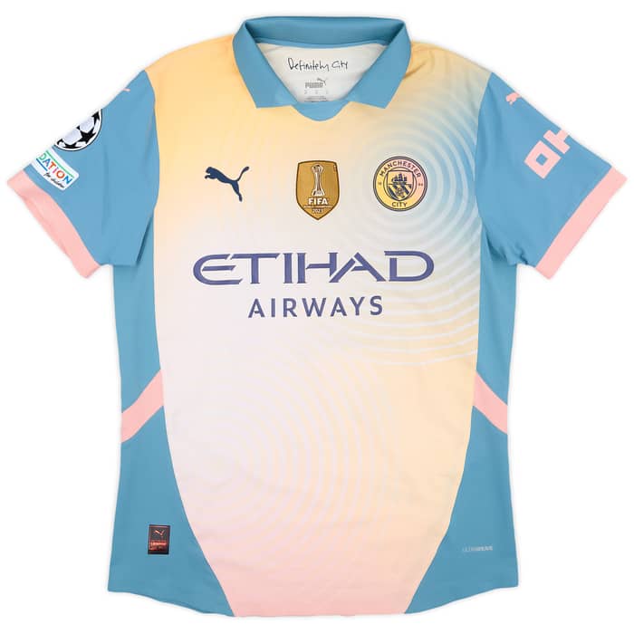 2024-25 Manchester City Match Issue Champions League Fourth Shirt Gvardiol #24