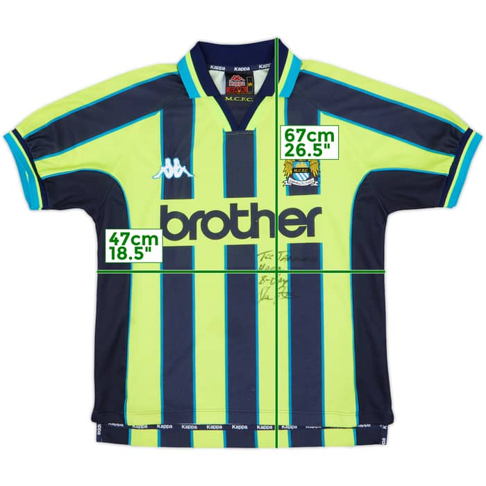1998-99 Manchester City Signed Away Shirt - 7/10 - (S)