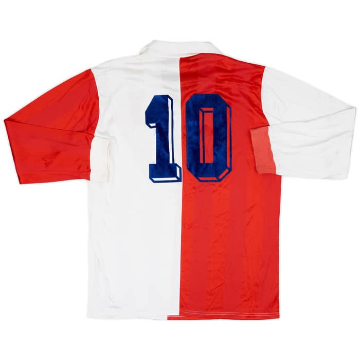 1989-91 Slavia Prague Match Issue Home L/S Shirt #10