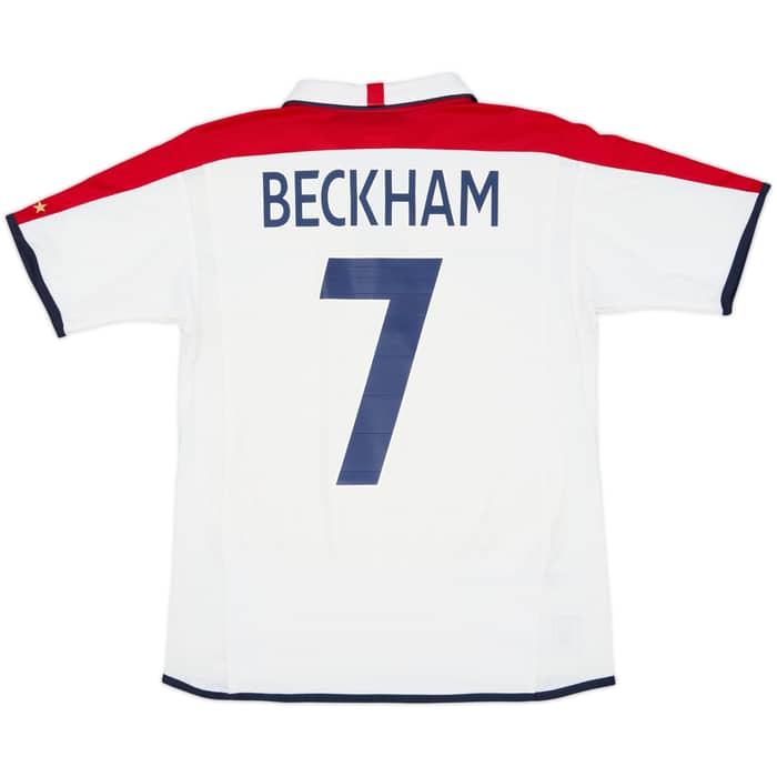 2003-05 England Home Shirt Beckham #7 - 6/10 - (XL.Boys)