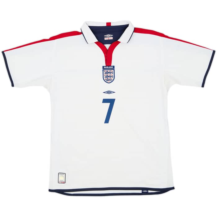 2003-05 England Home Shirt Beckham #7 - 6/10 - (XL.Boys)