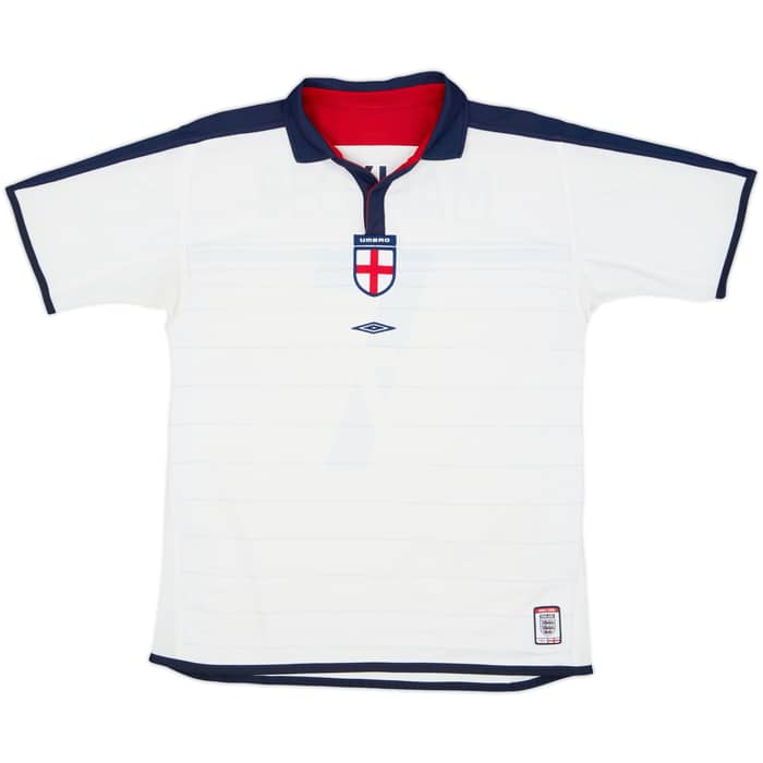 2003-05 England Home Shirt Beckham #7 - 6/10 - (XL.Boys)