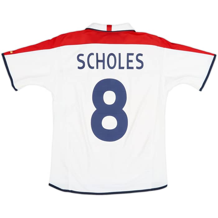 2003-05 England Home Shirt Scholes #8 - 6/10 - (XL.Boys)