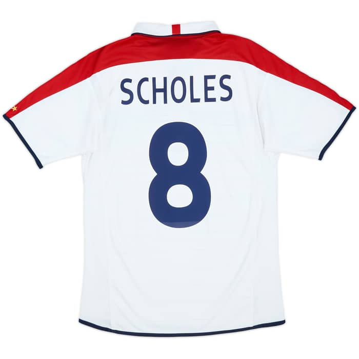 2003-05 England Home Shirt Scholes #8 - 8/10 - (S)