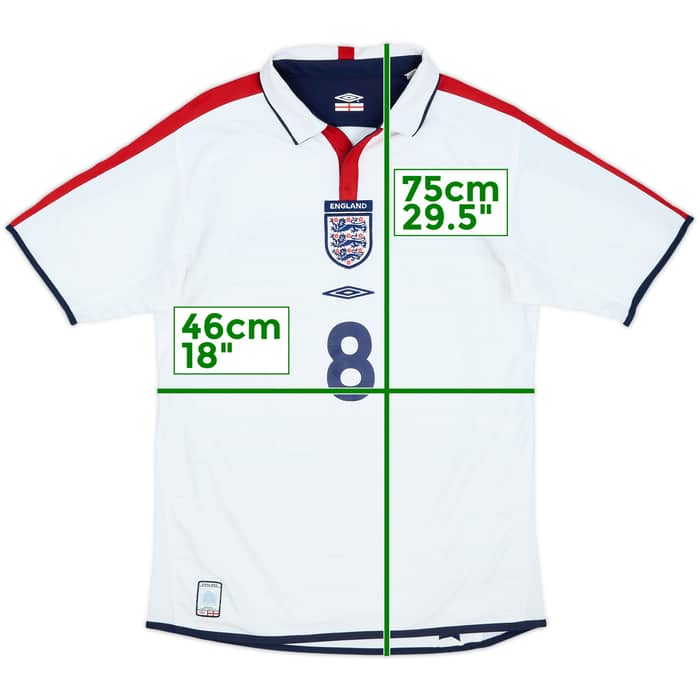 2003-05 England Home Shirt Scholes #8 - 8/10 - (S)