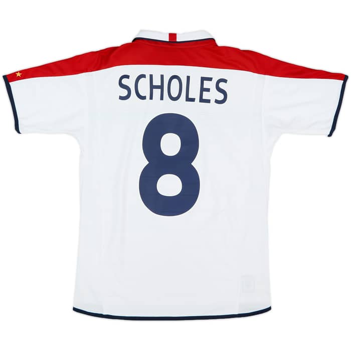 2003-05 England Home Shirt Scholes #8 - 8/10 - (Women's M)