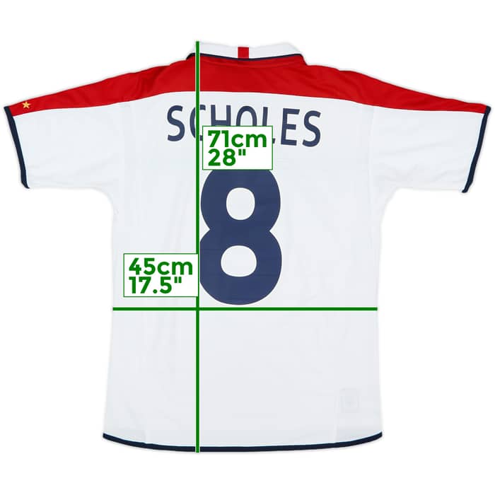 2003-05 England Home Shirt Scholes #8 - 8/10 - (Women's M)