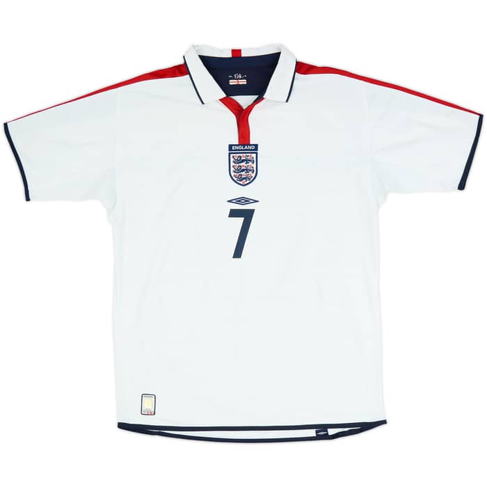 2003-05 England Home Shirt Beckham #7 - 5/10 - (L)