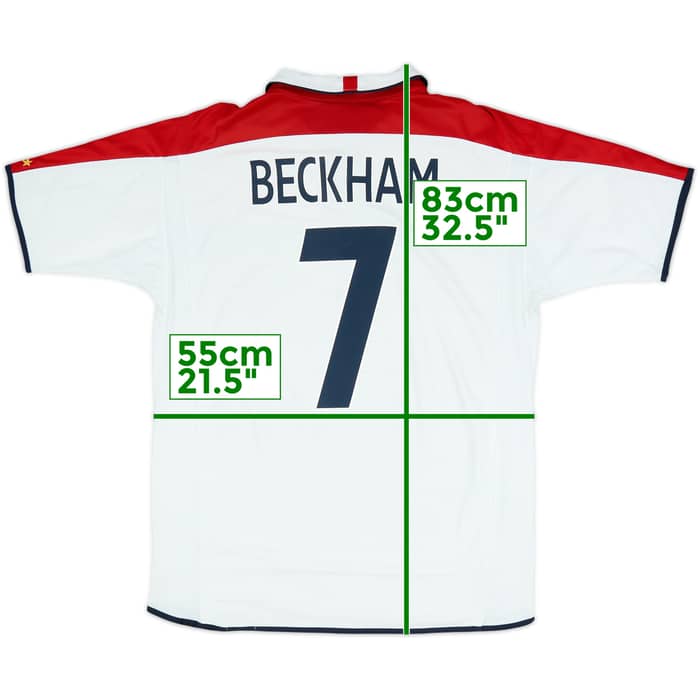 2003-05 England Home Shirt Beckham #7 - 5/10 - (L)