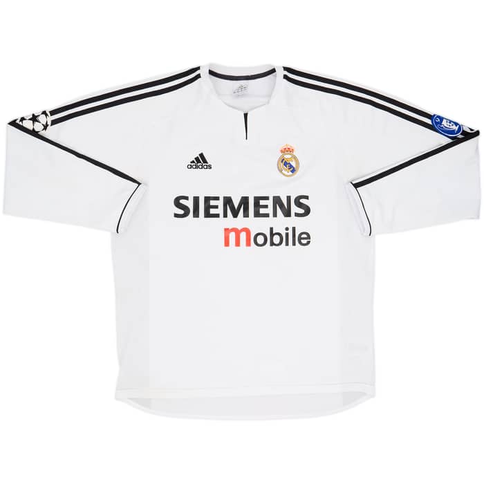2003-04 Real Madrid Home L/S Shirt - 7/10 - (M)