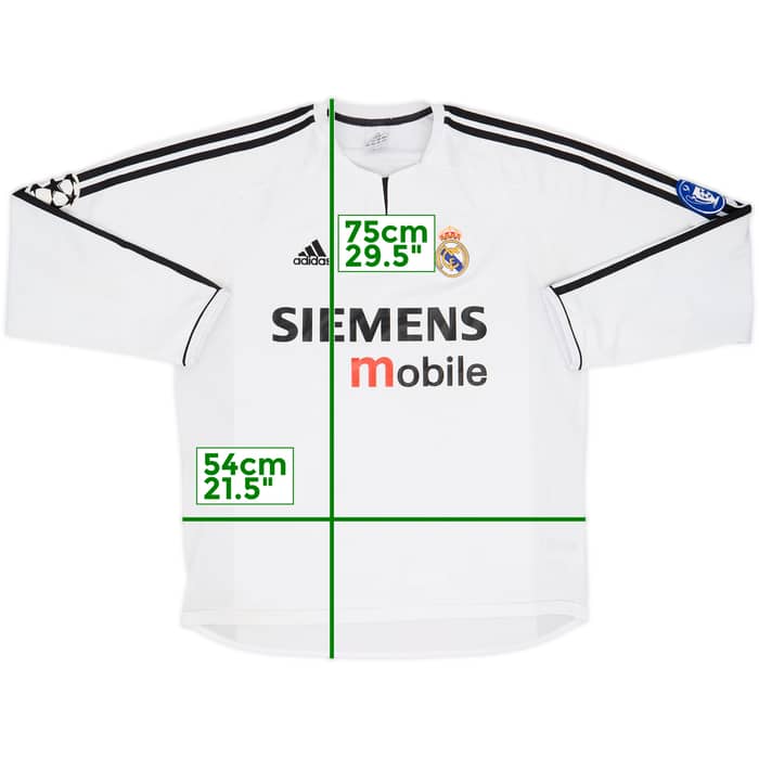 2003-04 Real Madrid Home L/S Shirt - 7/10 - (M)