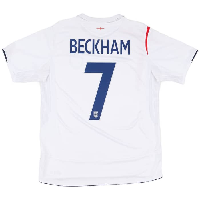 2005-07 England Home Shirt Beckham #7 - 7/10 - (L)