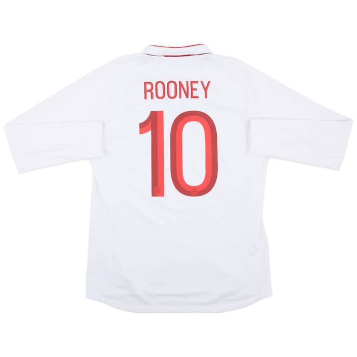 2012-13 England Home L/S Shirt Rooney #10 - 9/10 - (L)