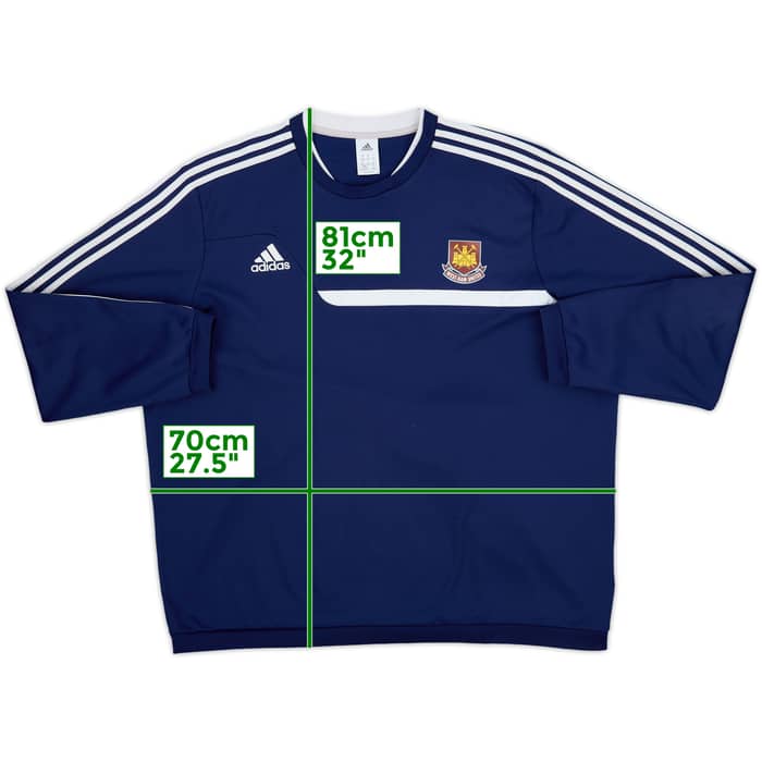 2013-14 West Ham United adidas Sweat Top - 8/10 - (XXL)