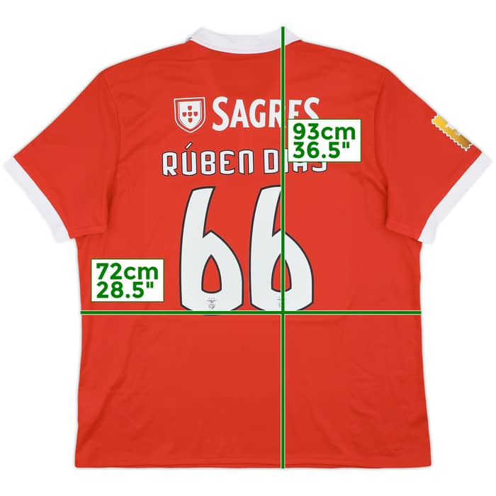 2017-18 Benfica Home Shirt Ruben Dias #66 - 10/10 - (XXL)