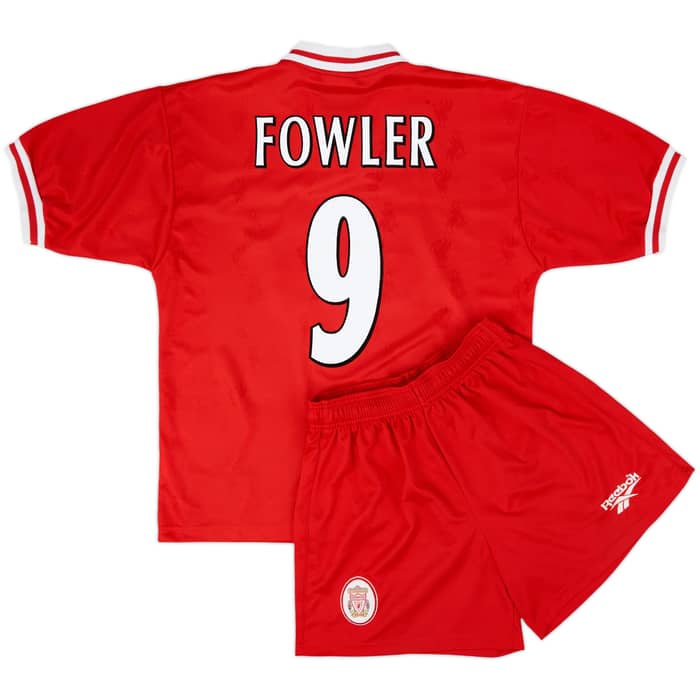 1996-98 Liverpool Home Shirt & Shorts Fowler #9 - 9/10 - (M)