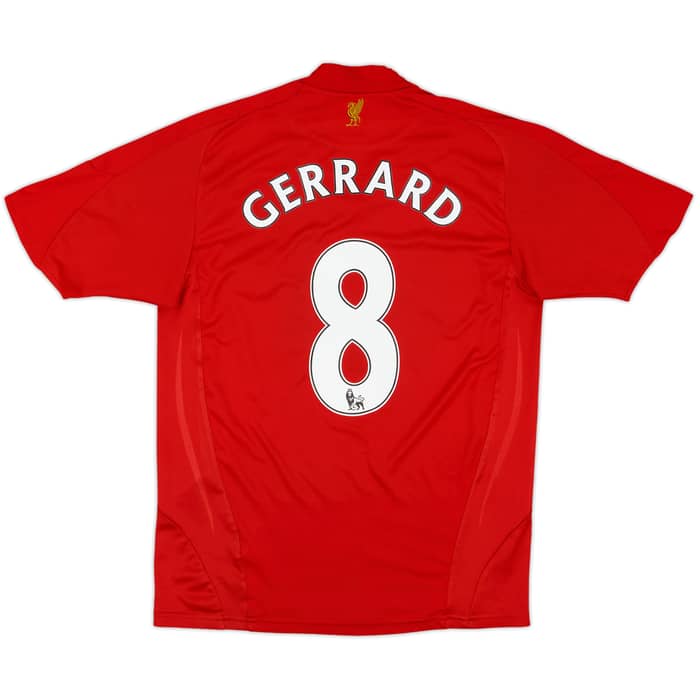 2008-10 Liverpool Home Shirt Gerrard #8 - 6/10 - (XL.Boys)