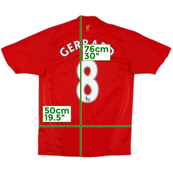 2008-10 Liverpool Home Shirt Gerrard #8 - 6/10 - (XL.Boys)