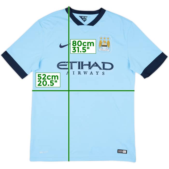 2014-15 Manchester City Home Shirt Kompany #4 - 7/10 - (L)