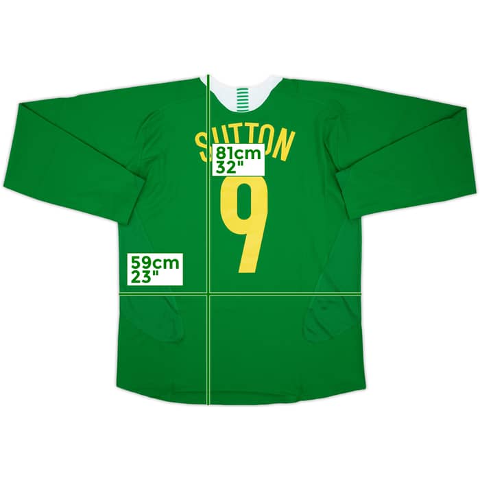 2005-06 Celtic Away L/S Shirt Sutton #9 - 9/10 - (XL)