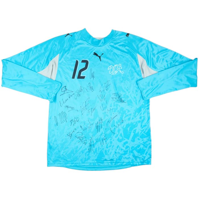 2006-08 Switzerland Match Issue Squad Signed GK Shirt Benaglio #12