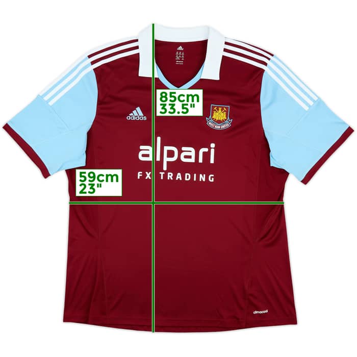 2013-14 West Ham Home Shirt Noble #16 - 9/10 - (XXL)
