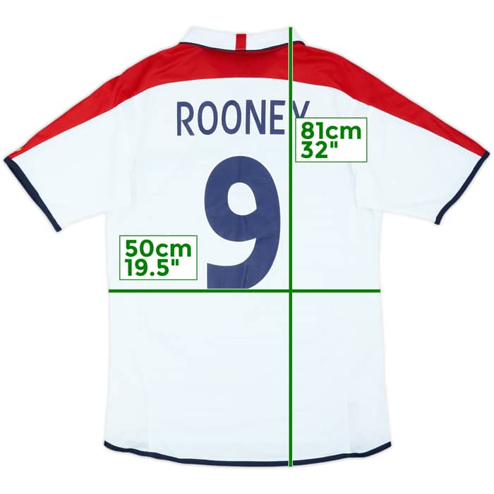 2003-05 England Home Shirt Rooney #9 - 6/10 - (M)
