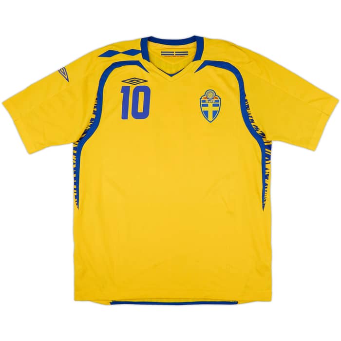 2007-09 Sweden Home Shirt Ibrahimovic #10 - 7/10 - (XL)