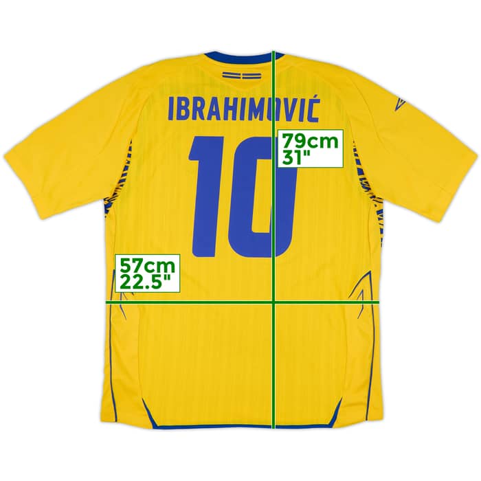2007-09 Sweden Home Shirt Ibrahimovic #10 - 7/10 - (XL)
