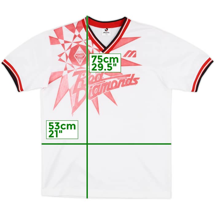 1993-95 Urawa Red Diamonds Mizuno Training Shirt - 9/10 - (L)