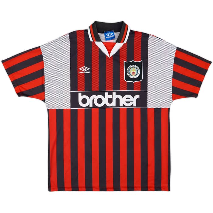 1994-96 Manchester City Away Shirt Kinkladze #7 - 8/10 - (XL)