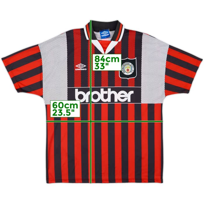 1994-96 Manchester City Away Shirt Kinkladze #7 - 8/10 - (XL)