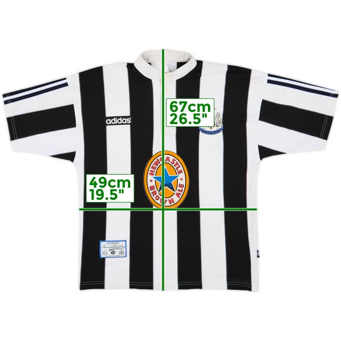 1995-97 Newcastle Home Shirt Ginola #14 - 8/10 - (S)