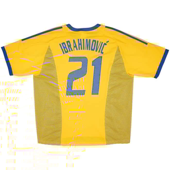 2002-03 Sweden Home Shirt Ibrahimovic #21 - 8/10 - (XL)