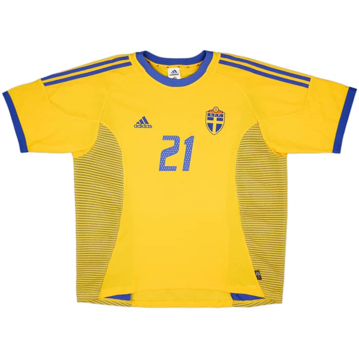 2002-03 Sweden Home Shirt Ibrahimovic #21 - 8/10 - (XL)