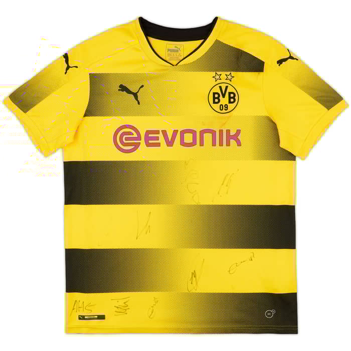 2017-18 Borussia Dortmund Squad Signed Home Shirt - 5/10 - (XL.Boys)