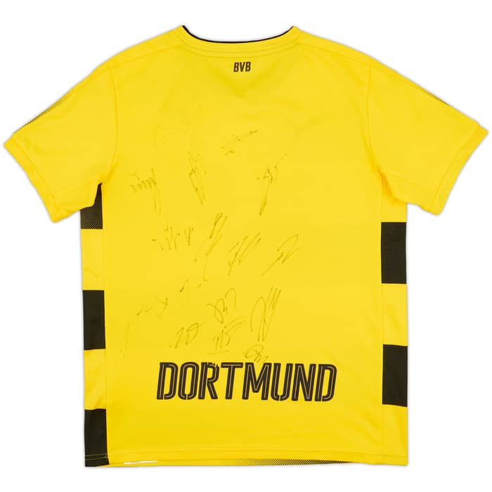 2017-18 Borussia Dortmund Squad Signed Home Shirt - 5/10 - (XL.Boys)