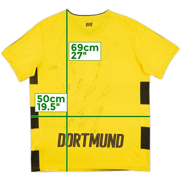 2017-18 Borussia Dortmund Squad Signed Home Shirt - 5/10 - (XL.Boys)