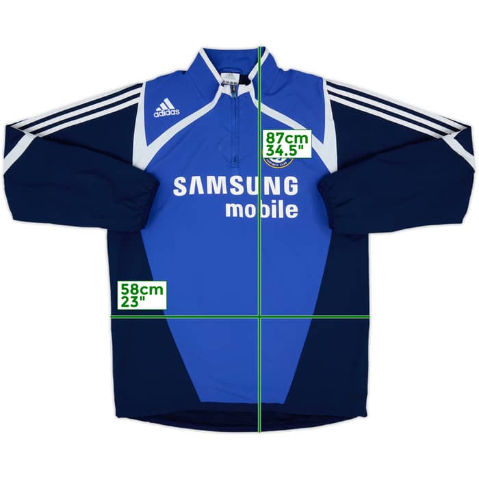 2007-08 Chelsea adidas 1/4 Zip Track Jacket - 8/10 - (M)