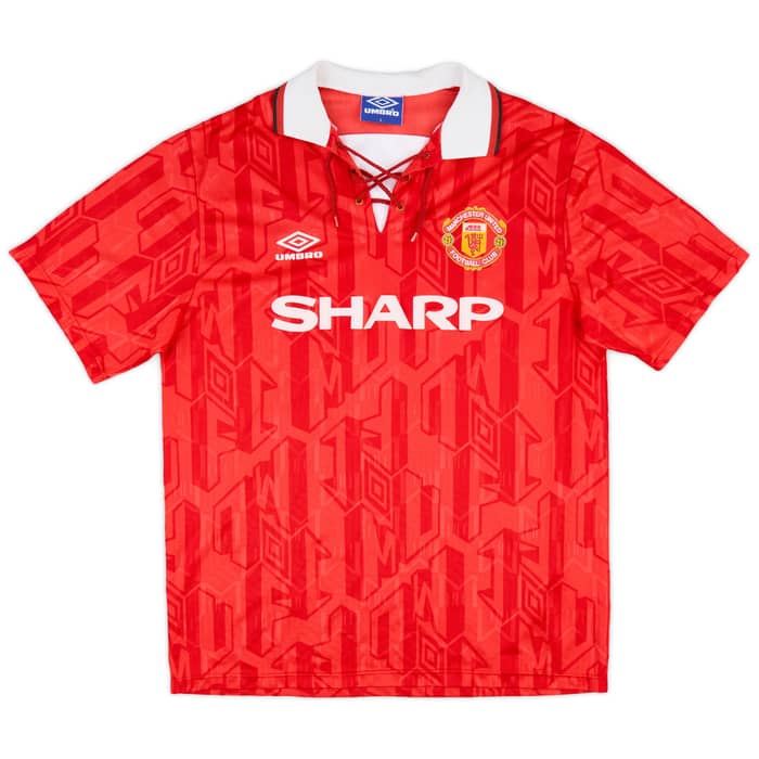 1992-94 Manchester United Home Shirt Cantona #7 - 8/10 - (L)