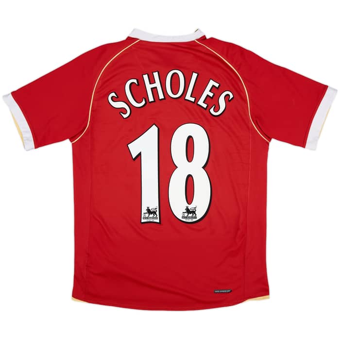2006-07 Manchester United Home Shirt Scholes #18 - 8/10 - (S)