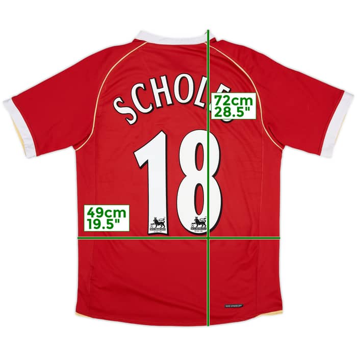 2006-07 Manchester United Home Shirt Scholes #18 - 8/10 - (S)