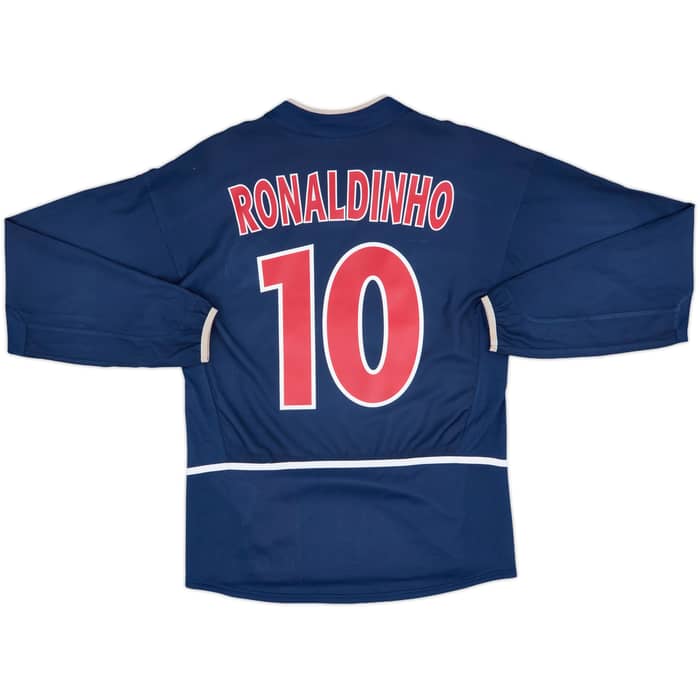 2002-03 Paris Saint-Germain Home L/S Shirt Ronaldinho #10 - 8/10 - (S)