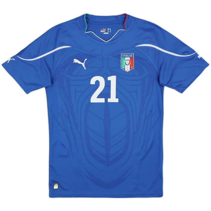 2010-12 Italy Home Shirt Pirlo #21 - 10/10 - (M)