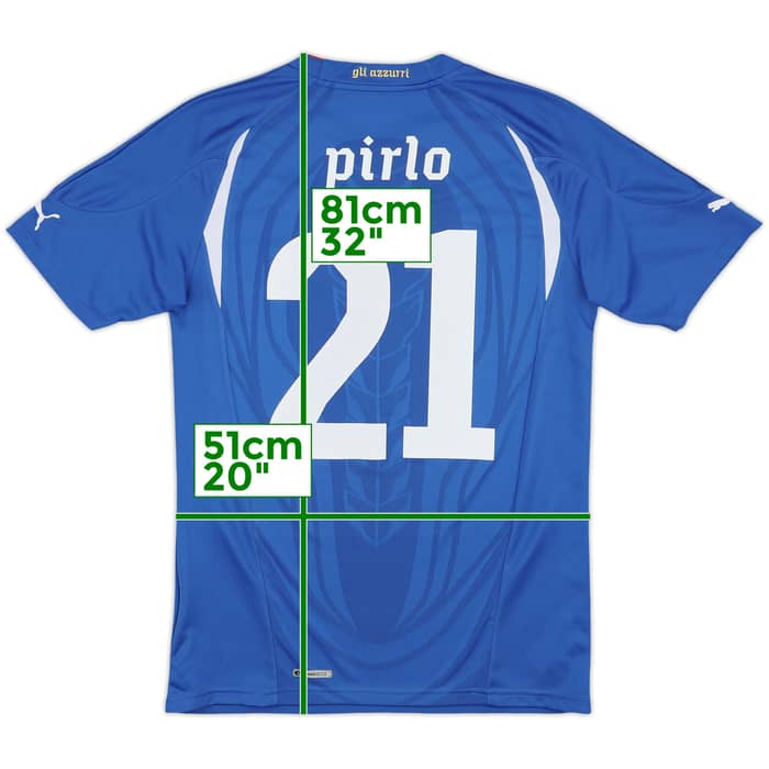 2010-12 Italy Home Shirt Pirlo #21 - 10/10 - (M)