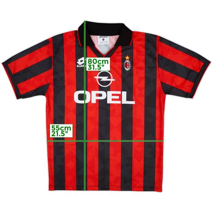 1995-96 AC Milan Basic Home Shirt - 8/10 - (XL)