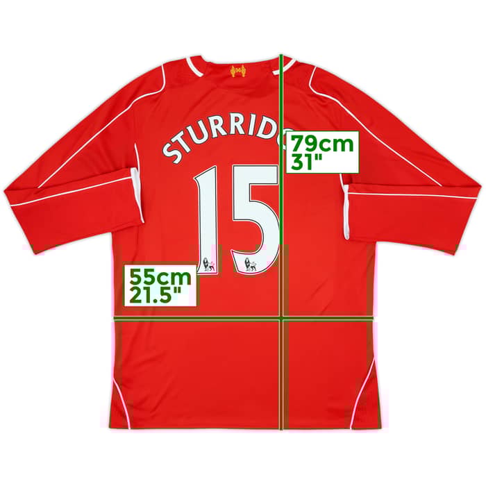2014-15 Liverpool Home L/S Shirt Sturridge #15 - 7/10 - (XL)
