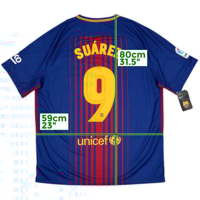 2017-18 Barcelona Home Shirt Suarez #9 (XL)