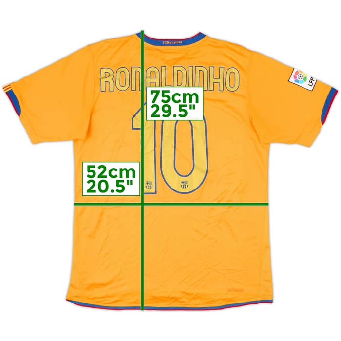 2006-08 Barcelona Away Shirt Ronaldinho #10 - 7/10 - (M)